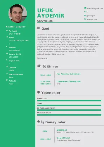 Sosyolog Cv Örnekleri cv indir